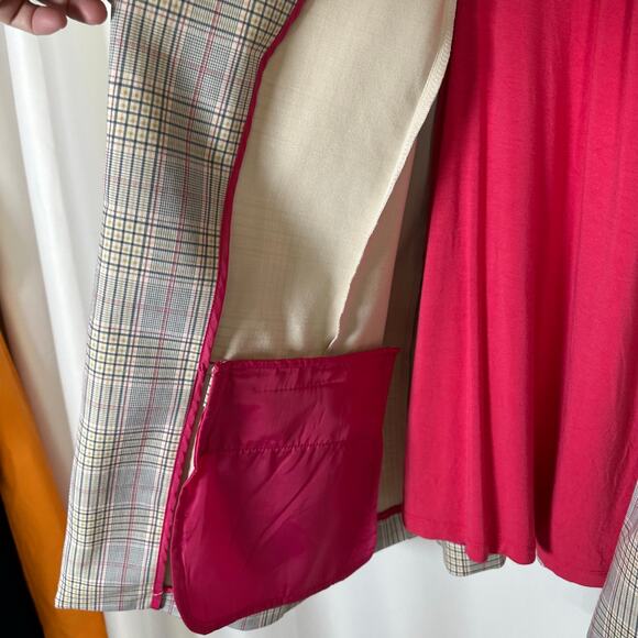 Liverpool LA Fuchsia Plaid Boyfriend Blazer and Fuchsia Shell 1X Academia Office - Picture 6 of 16